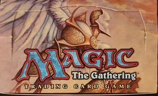 MTG: URZA'S SAGA empty Booster Pack display box, moderate wear, NO CARDS, 1998