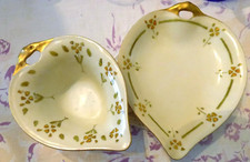 Sauce Gravy Boat Dish Saucer Underplate, Weimar Germany Porcelain, 1912 Antique