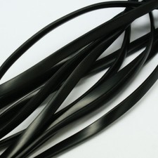 10 Strands Black Synthetic Flat Solid Rubber Beading Cord Craft 6x2mm 1m/strand