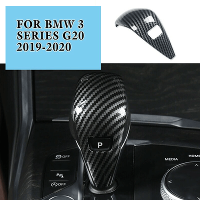 For BMW E60 2004-2007 ABS Red Carbon Fiber Interior Gear Shift knob Cover Trim