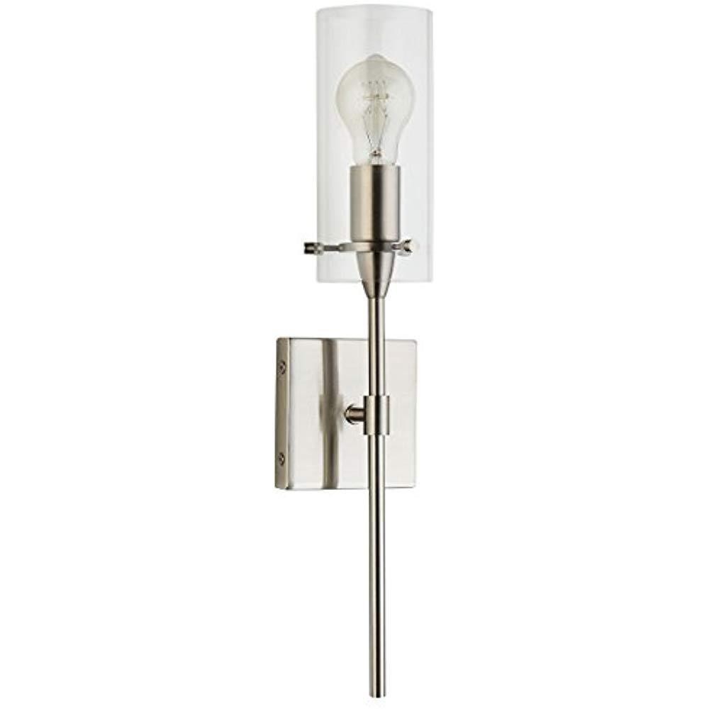 Effimero Vanity Light Fixture Vintage Classic Brushed Nickel W Clear Cylinder For Sale Online