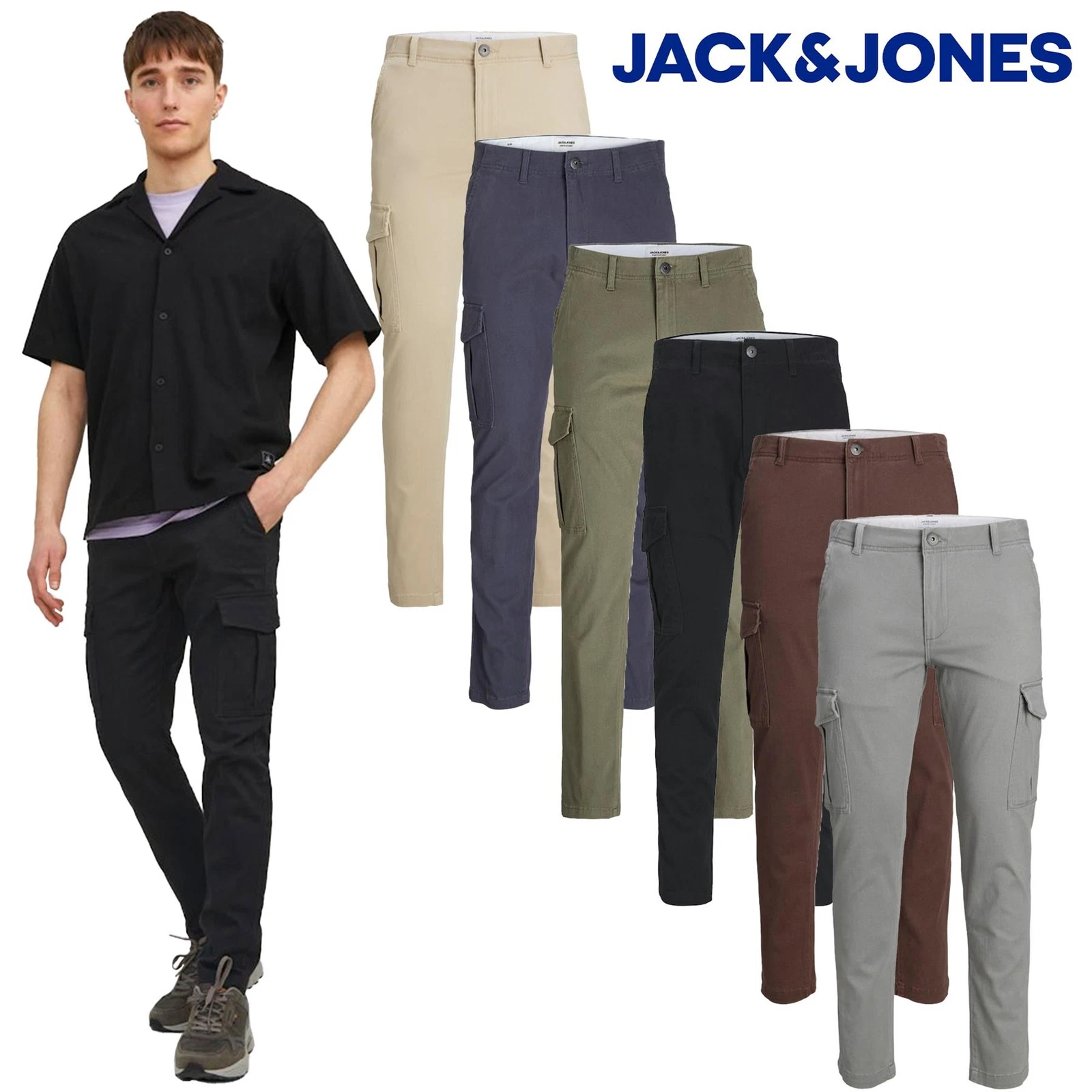 Jack and Jones Mens Cargo Trousers Mens Slim Fit Chinos Stretchable Pant for Men
Opens in a new wind