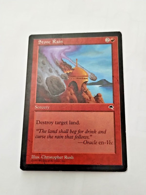 MTG Stone Rain Tempest Regular Common - Some Edge Wear - See Pics
