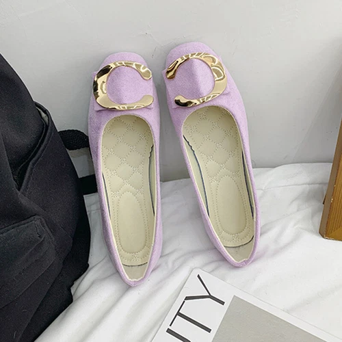 Women Flats Slip On Flat Shoes Formal Ladies Square Toe Classic Pumps Buckle - Bild 83 von 113