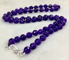 Fashion Natural 6mm Amethyst Faceted Round Gemstone Beads Necklace 18 AAA