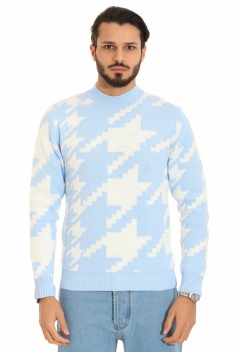 Maglione Uomo Collo Alto Paul Barrell Bicolore Nero Maglia GIOSAL