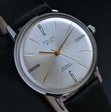 New Nos Vintage Watch Poljot De Luxe Extra SLIM 1970s Case Stainless Steel Rare*