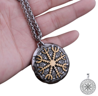Nordische Halskette Kompass Rune Wikinger Vikings Amulett AnhäNger 3,5 Cm