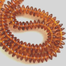 4 Genuine Baltic Perfect 9mm Amber Beads, Vintage Stock Rondelle Amber beads