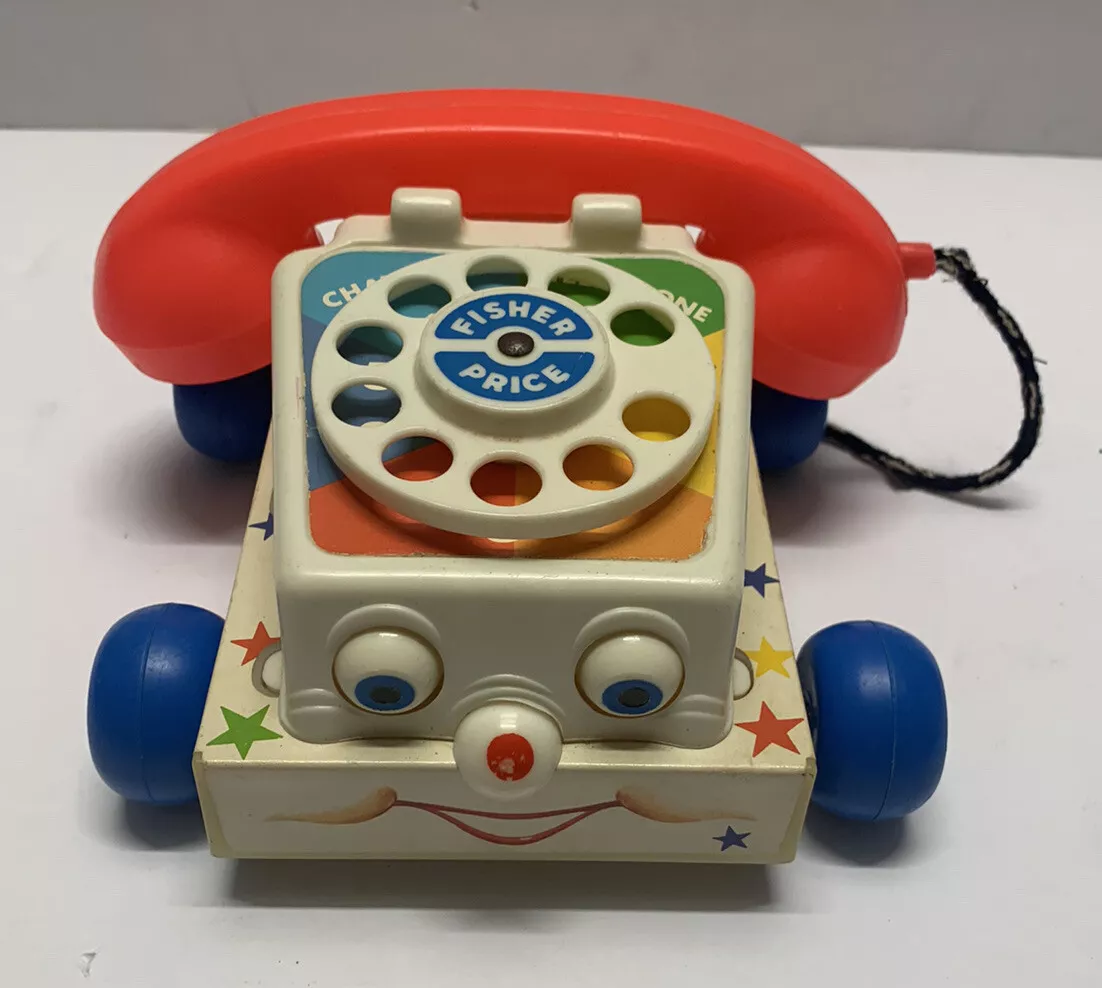 Vintage 1961 Fisher Price Chatter Phone #747 Telephone Pull Toy with Moving  Eyes