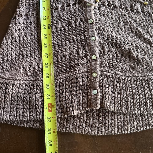 Free People Sedona Crochet Mini Dress Small Taupe Brown Bell Sleeves Lined - Picture 12 of 12