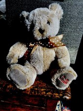 FAO Schwartz Plush Teddy Bear With Polka Dot Bow