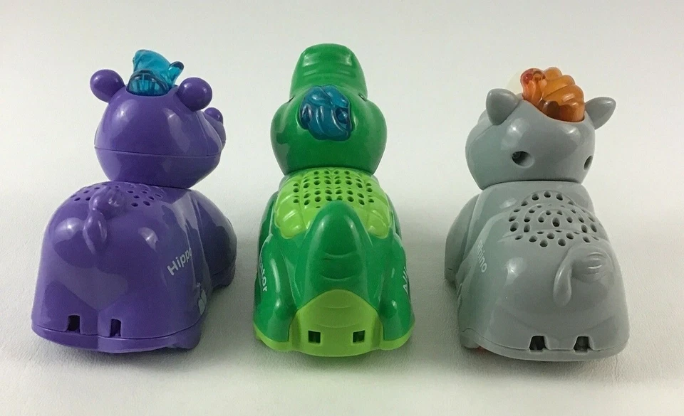 VTech Go Go Smart Wheels Animals Alligator Hippo Rhino Smart Point 3pc Lot Toy - Image 4 of 4