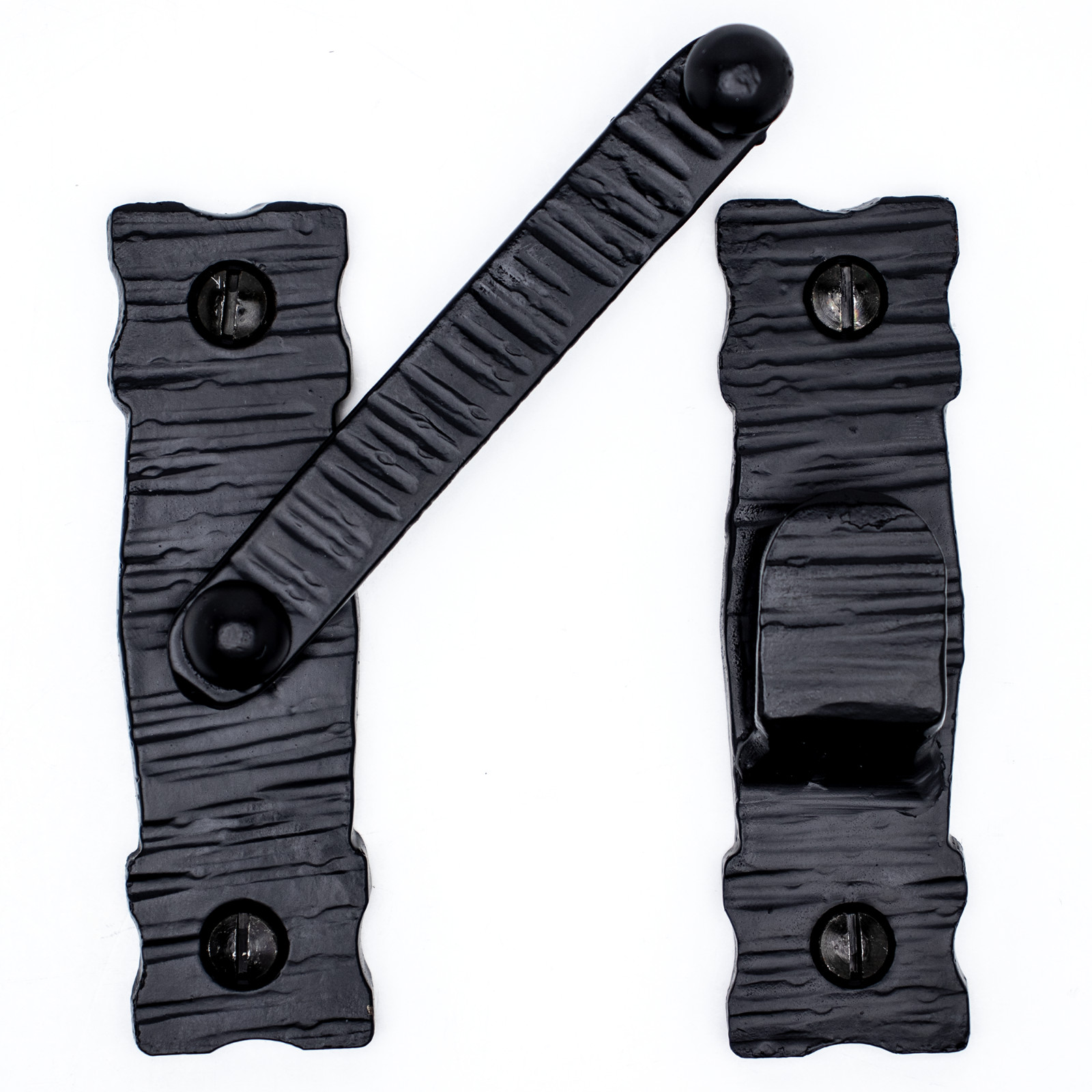 Bar Latch Lock 3.5" for Doors or Gates Rustic Hammered Iron Black Hand-Made