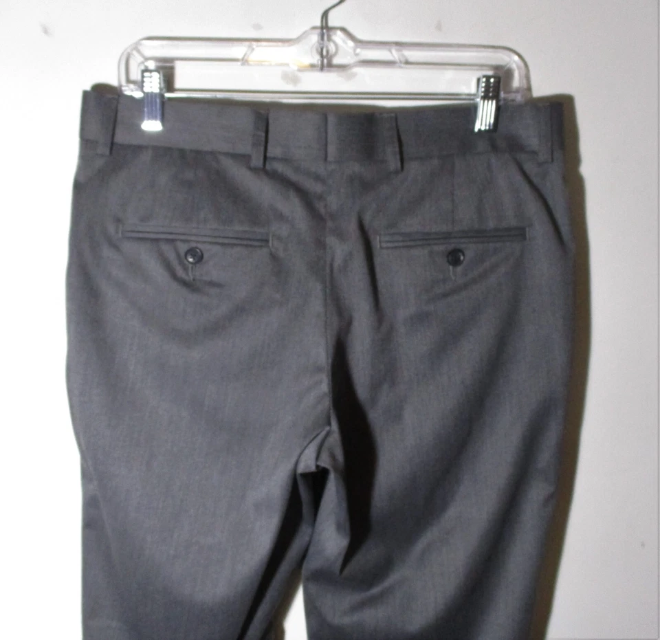 Pantalones de Vestir J. FERRAR Gris Oscuro Ojo de Pájaro "Slim Fit" Talla 32X30 Nuevos con Etiquetas $90.00 Foto 4 de 4