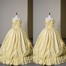 Princess Prom Dresses Satin Off The Shoulder Lace Vintage Bell Evening Gowns