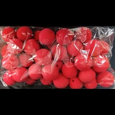 Lot 50 RED SOFT SPONGE CLOWN NOSES 2" Balls Costume Foam Party Bag Toy Funny Set