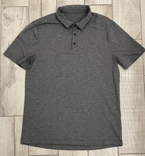 Lululemon Evolution Polo Shirt Men's Large Gray Short Sleeve Casual Adult