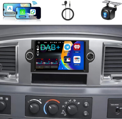 DAB+ Android 15 2+64GB Autoradio CarPlay GPS Navi für Chrysler 300C Jeep Dodge
