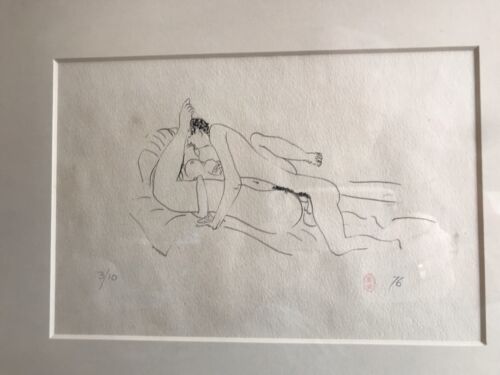 Brett Whiteley Lovers Series Ink on paper Signed Artists Seal No’d 3/10 24x16cm - Picture 3 of 8