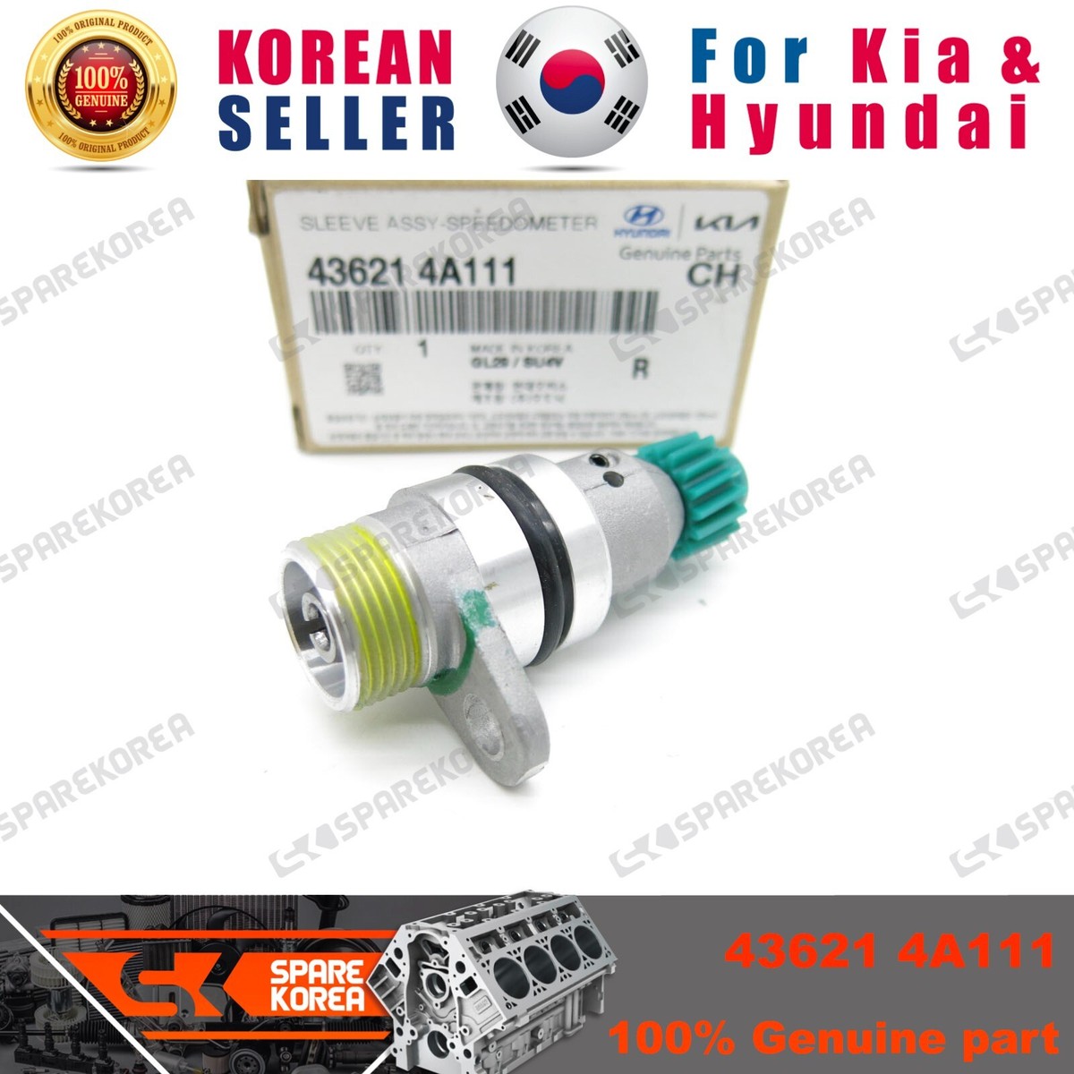 Genuine/OEM 436214A111 SLEEVE ASSY-SPEEDOMETER for Hyundai Porter