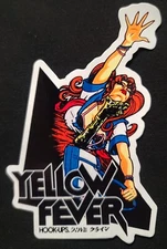 HOOK UPS STICKER VINTAGE STYLE "YELLOW FEVER" 3 1/4 X 5" GLOSSY 
