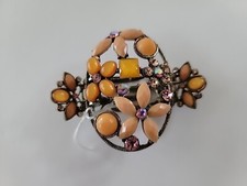 Floral Crystal Rhinestone Hair Barrette - Prom Bridal Formal Hair Clip Headpiece