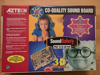 Aztech Sound Galaxy Pro 16 III-3D PnP ISA Sound Card - NEW IN BOX - Vintage OPL3