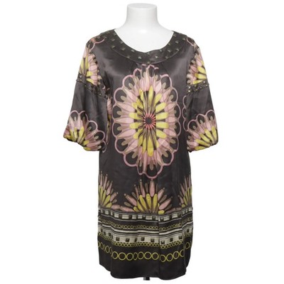 Derhy, Kleid, Größe: L, Grau/Gelb/Pink/Mehrfarbig, Seide, Print, Damen #hEc
