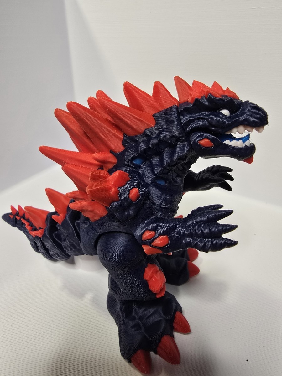 Godzilla Monster Figure Dark Blue with Red Spikes Collectible Toy