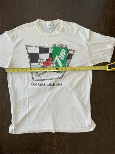 T-shirt vintage anni 80 TEE JAYS Singlestich 7UP promo vedi spot grafica divertente taglia XL - Foto 3 di 6