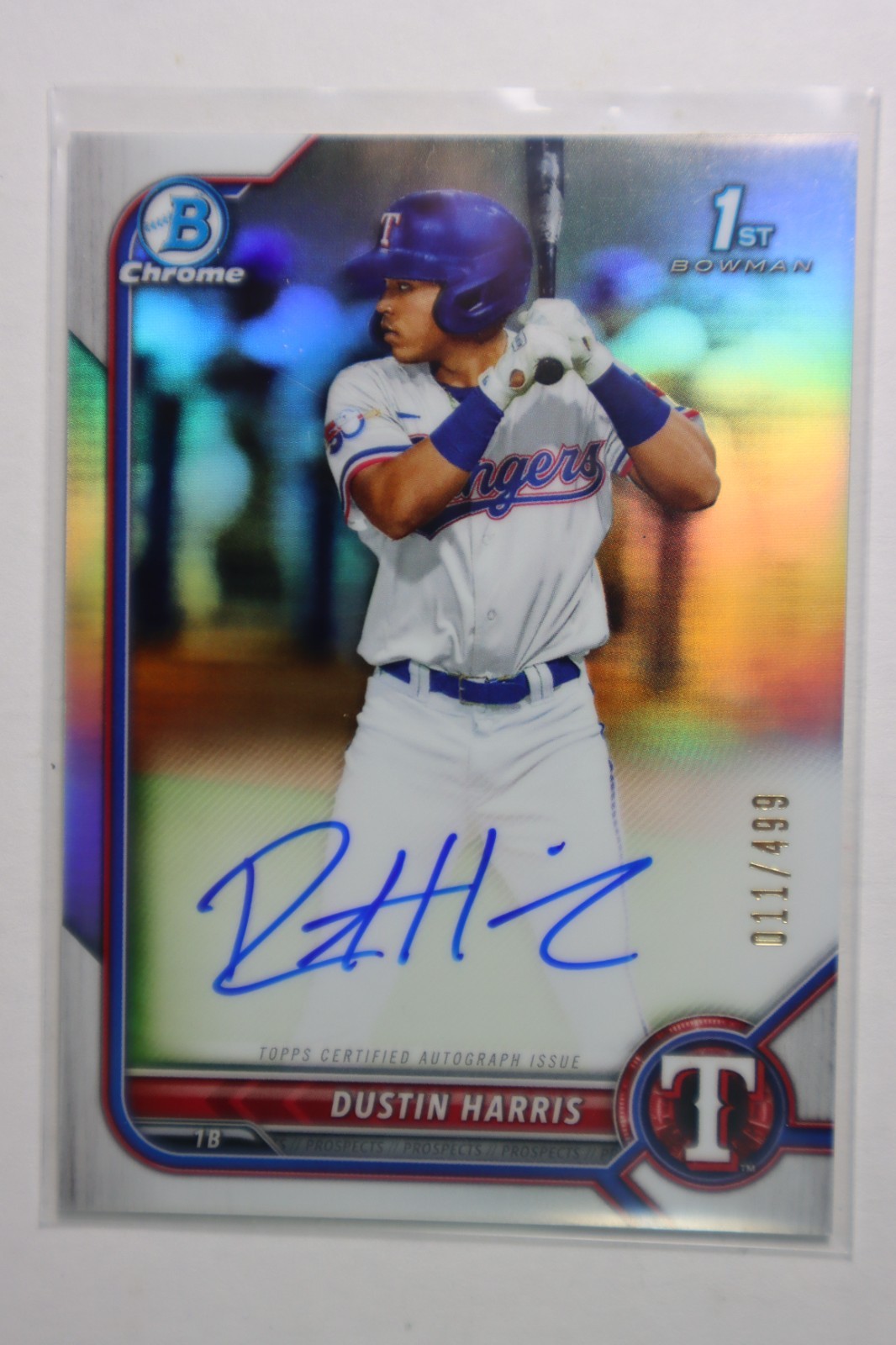 2022 Bowman Chrome Dustin Harris Auto #CPA-DHR Refractor /499 print run 
