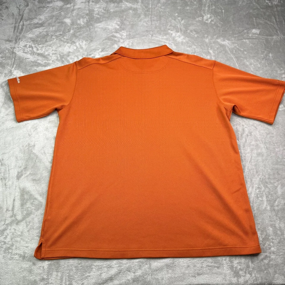 Texas Longhorns Columbia Polo Shirt Men 2XL Orange Mesh Short Sleeve Stretch - Image 3 of 4