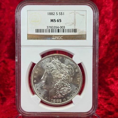 1882-S Morgan Silver Dollar NGC MS65
