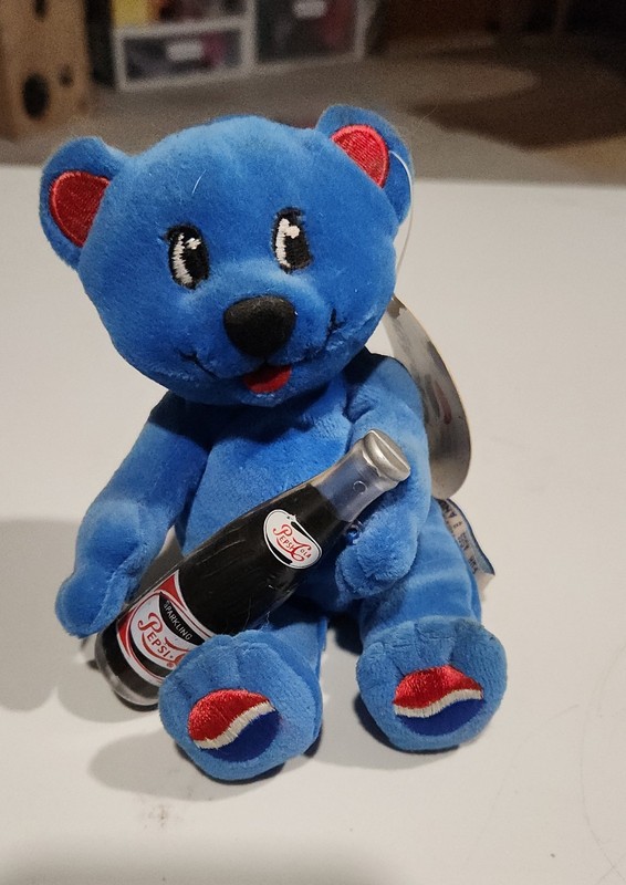 Pepsi Cola 2000 "Joy of Cola" Blue Bear with Bottle by Blue Sky Promotions