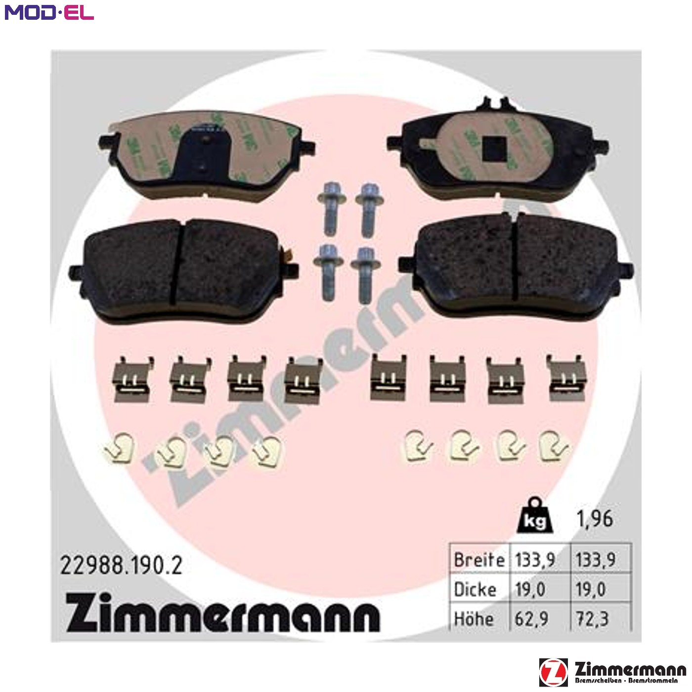 BRAKE PAD SET DISC BRAKE 22988.190.2 FOR MERCEDES-BENZ B-CLASS GLA A-CLASS 1.3L