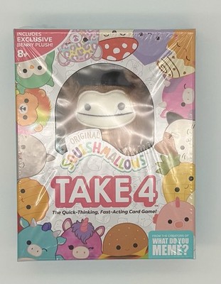 Squishmallows Take 4 Card Game Benny Bigfoot Plush Exclusive Set Family Gift
