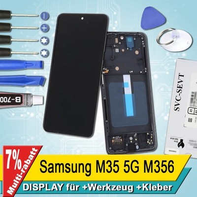 Display für Samsung M35 5G M356 Bildschirm HD OEM Schwarz Rahmen+