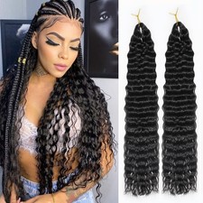 Ocean Wave Crochet Hair 24" 2 Pack Deep Curly Braiding Synthetic Extensions