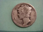 1924 P  Mercury Dime - Good album filling cond  , actual coin in photo