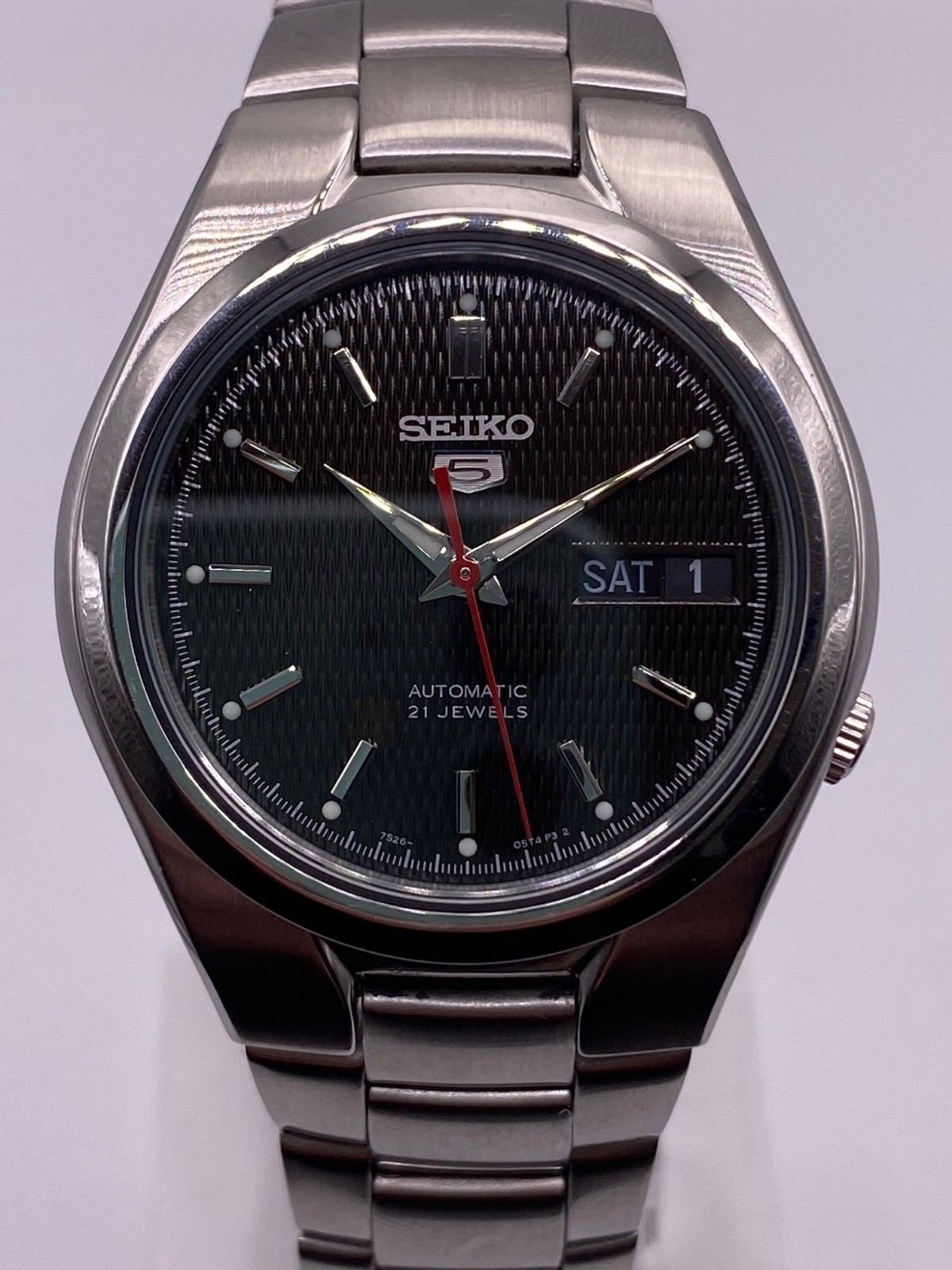 Seiko 5 Automatic Black Dial Stainless Steel Bracelet Men’s Watch SNK607K1