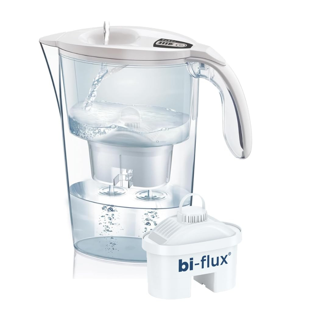 Caraffa Filtrante Laica Stream Line Bianca 2,3L + 1 Filtro Bi-Flux 150L