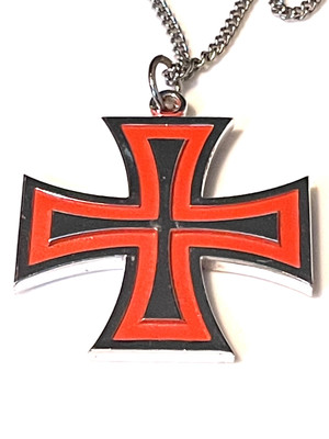 Vintage 60s Japan SURF Maltese Cross Pendant Necklace Skate Biker