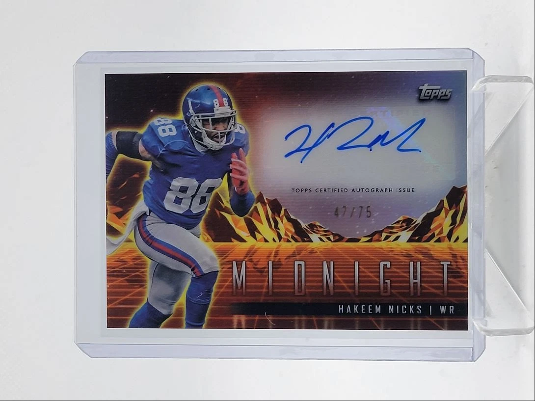 HAKEEM NICKS 2024 TOPPS MIDNIGHT HORIZON SIGNATURES DUSK AUTO /75 Q4412
