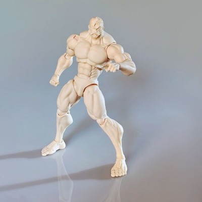 1:12 KT01 White Strong Muscle Super Flexible Joint Body Model 18.5cm Male Figure