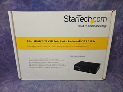 Startech 2 Port USB HDMI KVM Switch w/ Audio & USB 2.0 Hub NEW