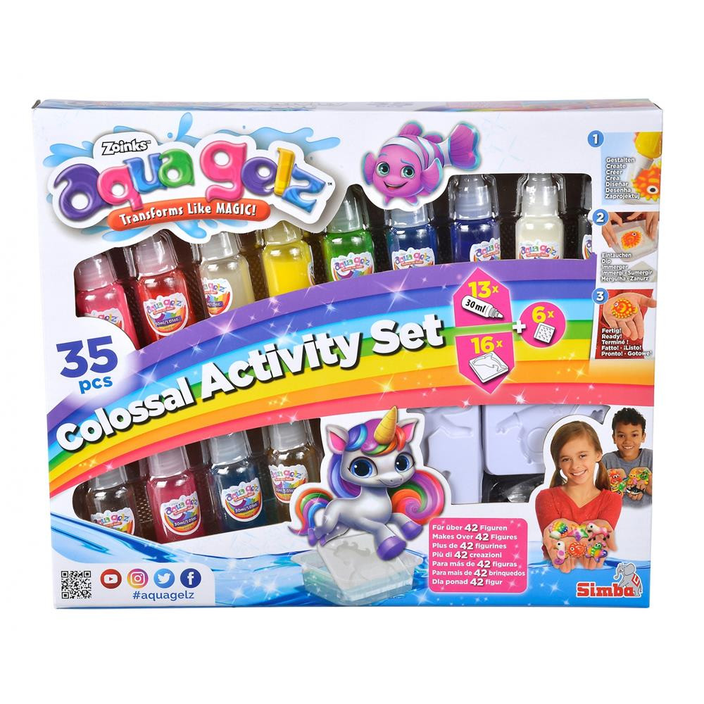 Simba Aqua Gelz Colossal Set Kreativset Farbgel 3D Softfiguren ab 8 Jahren 6290₽
