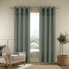 Catherine Lansfield Melville Woven Texture Eyelet Curtains