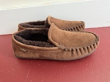 L.L. Bean Wicked Good Shearling Suede Moccasins Slippers Slip On Men's 8 M