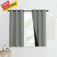 NICETOWN 100 Blackout Window Curtain 37"W x 40"L Pack of 2 , Greyish Green